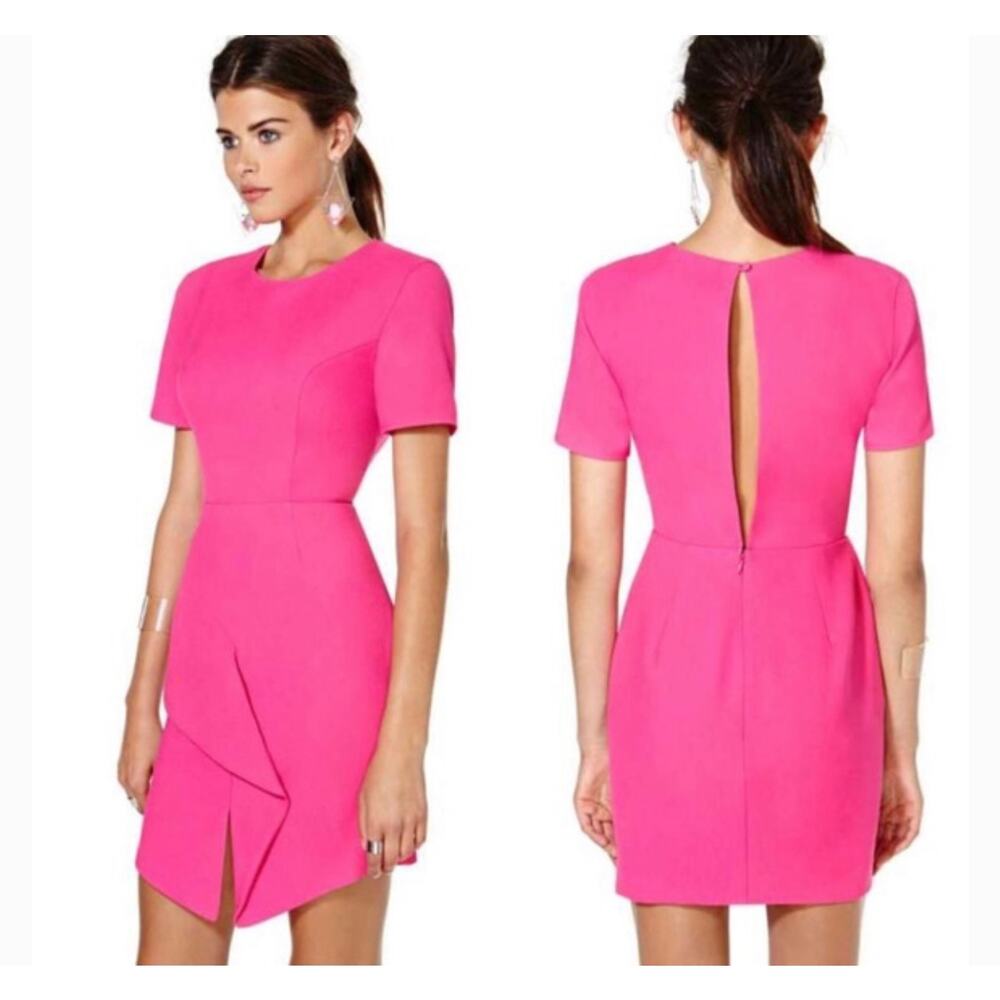 Keepsake The Label Stubborn Love Asymmetrical Hem Short Sleeve Dress Size XS NEW